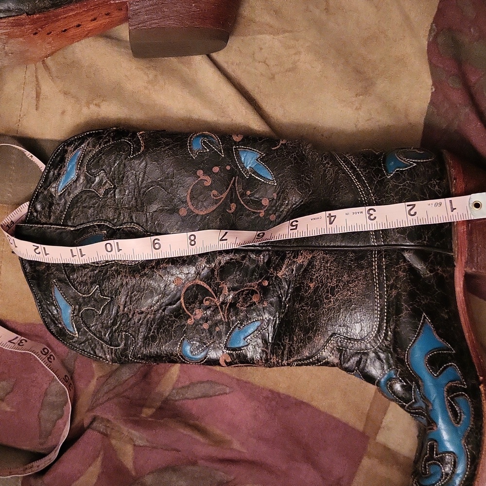 Pecos Bill Leather Cowboy Boots 8 - Picture 12 of 14